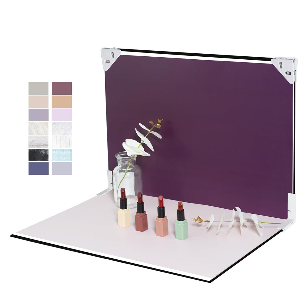 Yoocheese Photo Backdrop for Product Photography - Tabletop Photo Backdrop Kit - 10 Double-Sided Backgrounds, 20 Patterns - 1-Min Setup for Food Photography & Small Products, 16.5 x 11.7 in