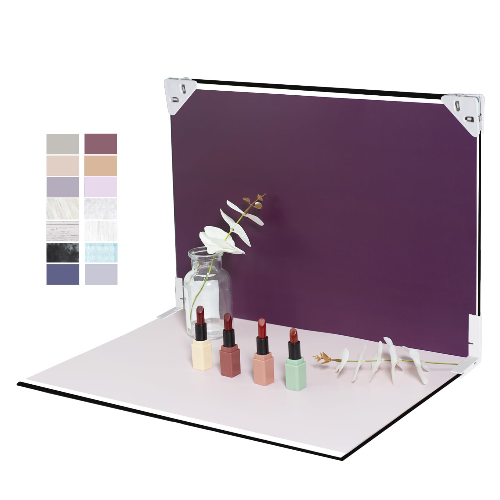 Yoocheese Photo Backdrop for Product Photography - Tabletop Photo Backdrop Kit - 10 Double-Sided Backgrounds, 20 Patterns - 1-Min Setup for Food Photography & Small Products, 16.5 x 11.7 in