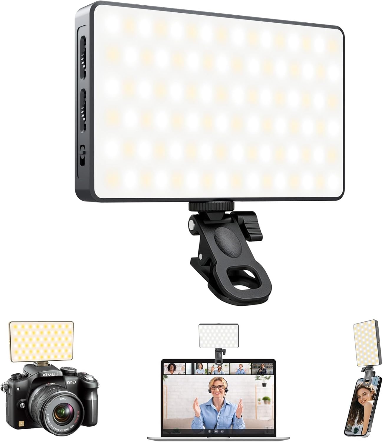 Selfie Light Ring Light for Phone: 90 LED Rechargeable iPhone Fill Lights, Ring Light for Camera Picture, Makeup Photo, Video Conferences, Laptop Use, Zoom Meetings, TikTok, Vlog Photography