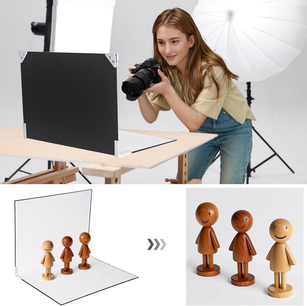 Yoocheese Photo Backdrop for Product Photography - Tabletop Photo Backdrop Kit - 10 Double-Sided Backgrounds, 20 Patterns - 1-Min Setup for Food Photography & Small Products, 16.5 x 11.7 in