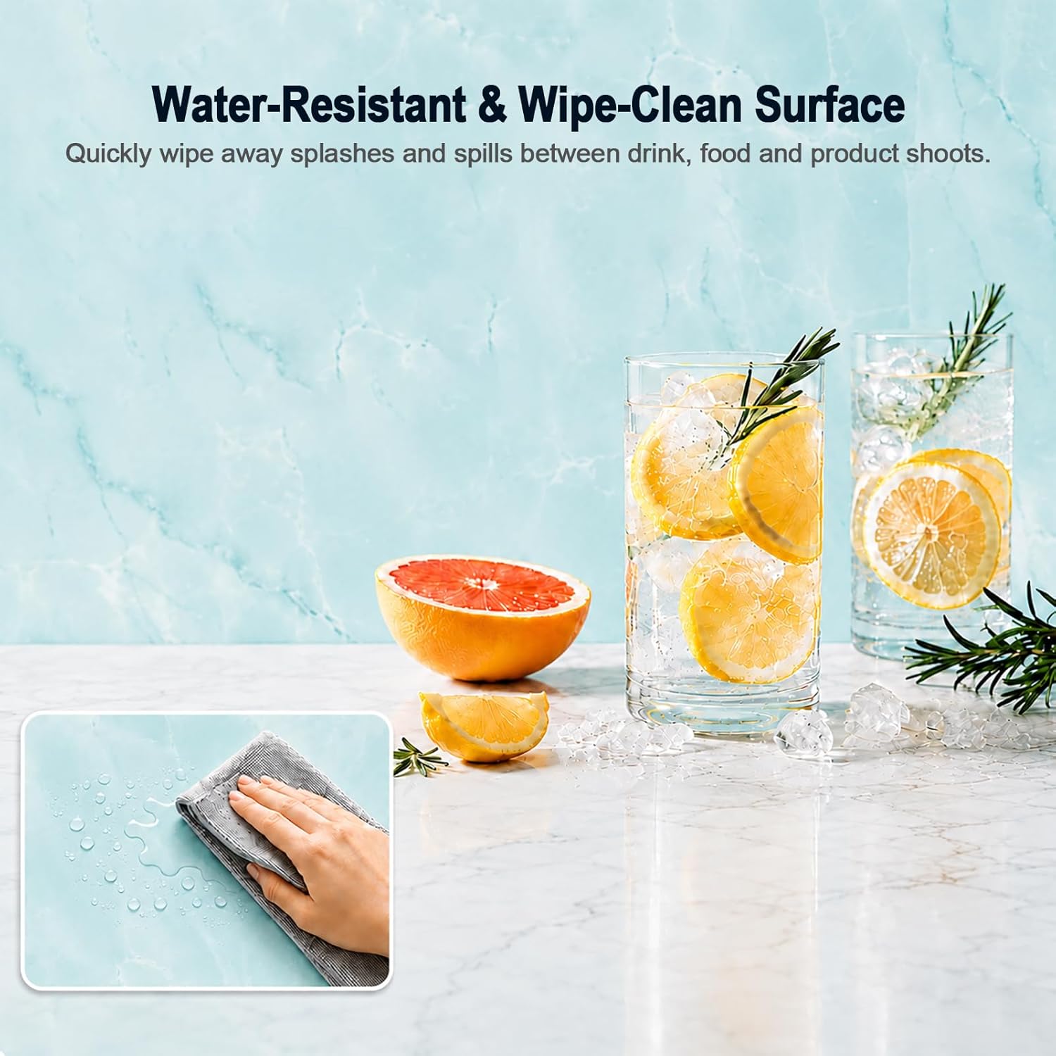 Yoocheese Photo Backdrop for Product Photography - Tabletop Photo Backdrop Kit - 10 Double-Sided Backgrounds, 20 Patterns - 1-Min Setup for Food Photography & Small Products, 16.5 x 11.7 in
